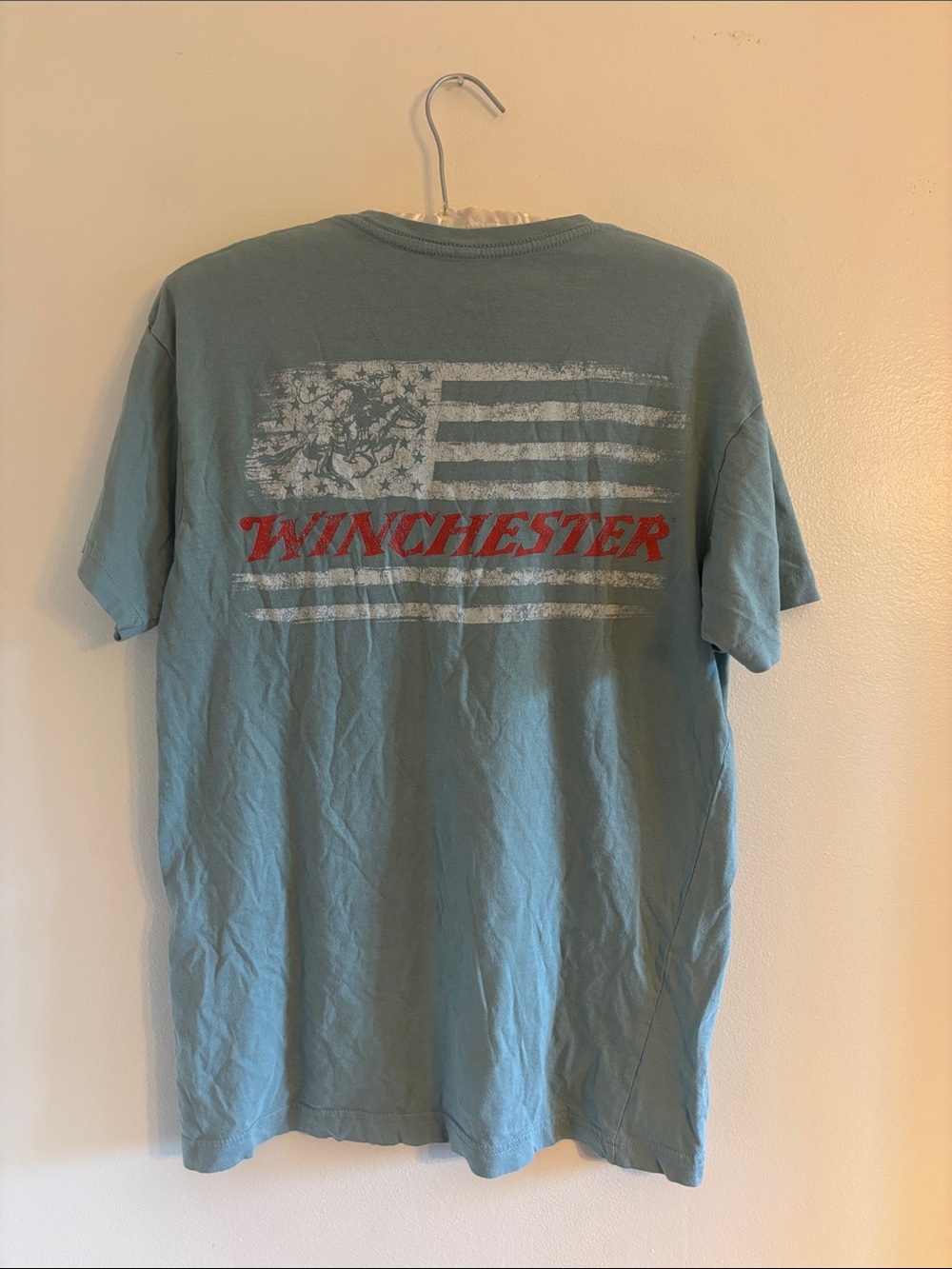 Men's Winchester American Flag Short Sleeve Graphic Tee in Light Blue